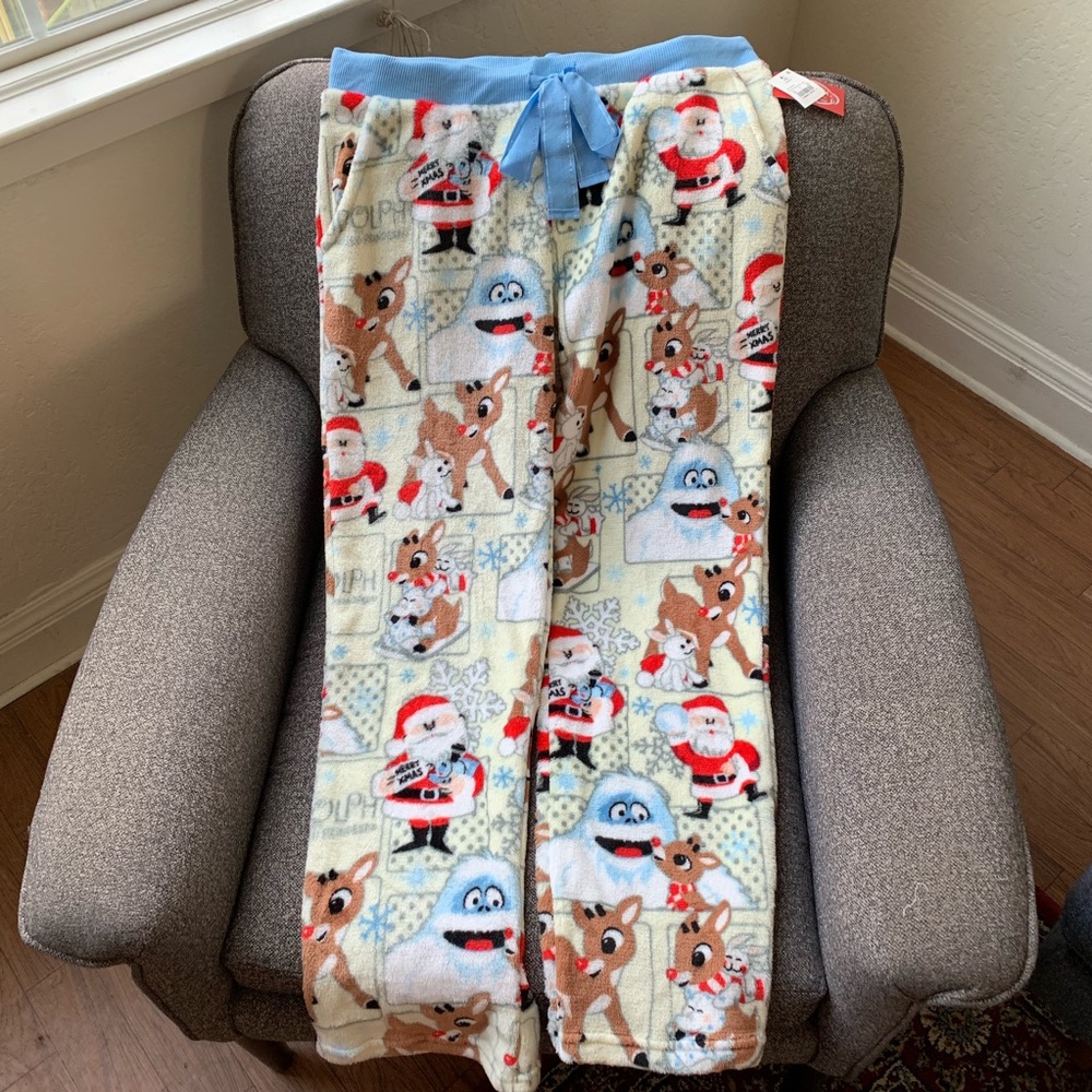 Rudolph Christmas fleece pajama bottoms